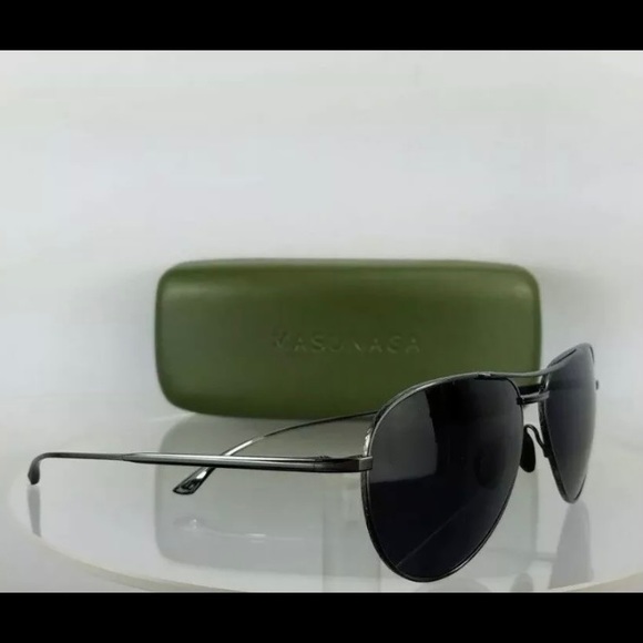 Masunaga 9006 Titanium aviator sunglasses-gunmetal - Picture 3 of 6